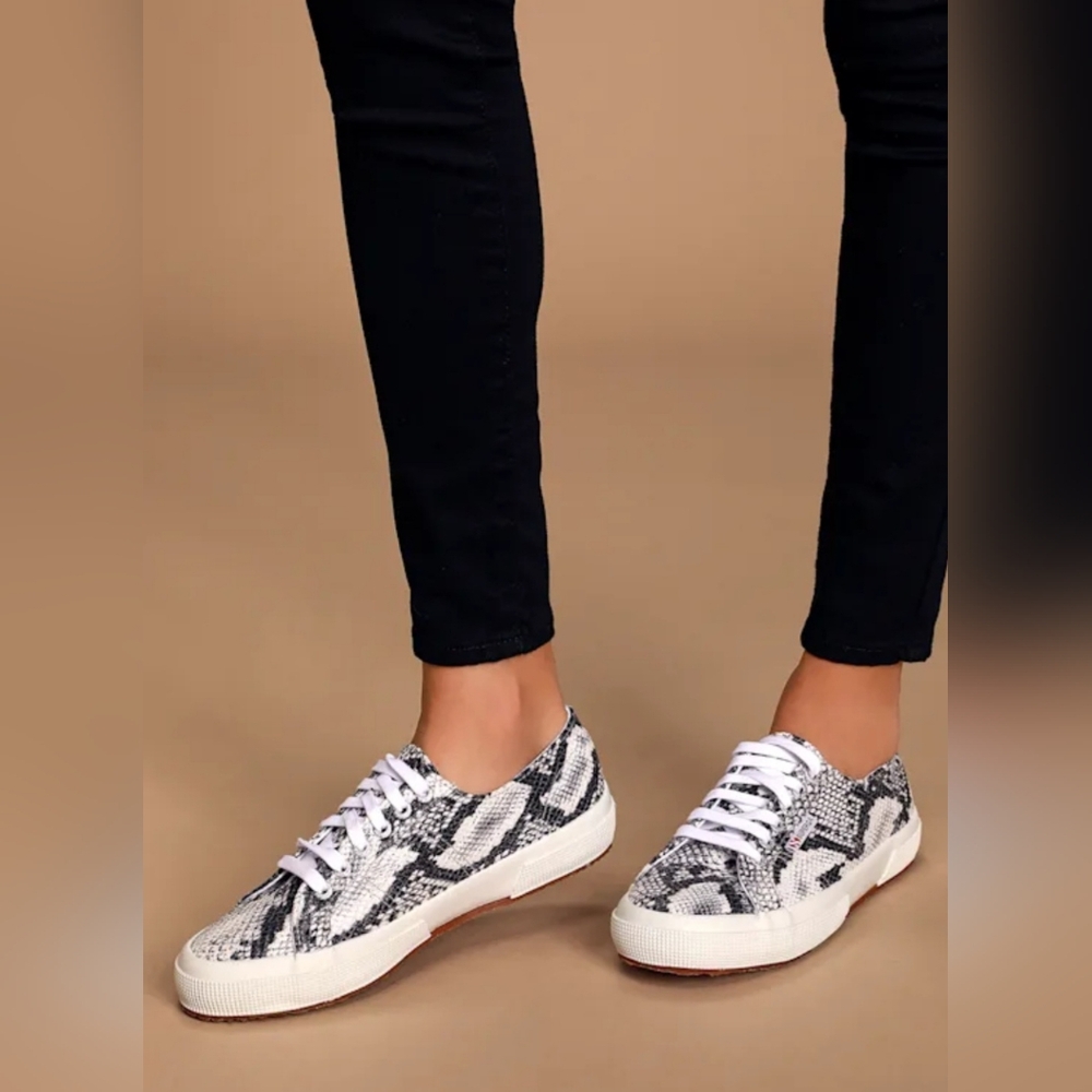Superga Snake Print Sneakers 7.5